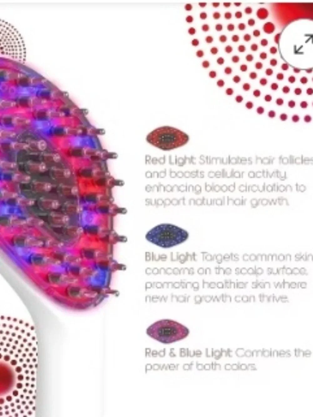 New SLF Red Light Therapy Dry Paddle Brush Promotes Hair Growth